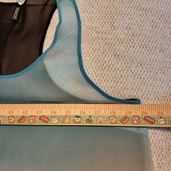H and M Womens sheer Ombra Horizon Racer back tank top Large - Picture 8 of 8